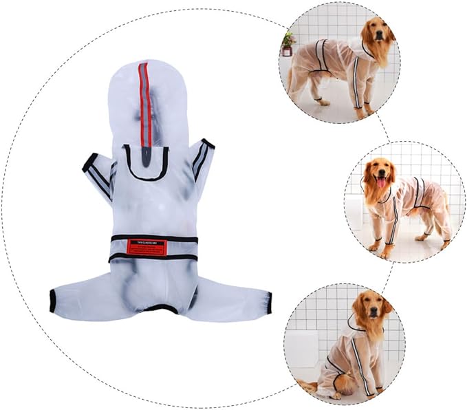 Dog Raincoat Waterproof Full Coverage Hooded Rain Outfit Lightweight Body Protector for Medium Large Dogs Outdoor Rainy Day Pet Supplies 4XL