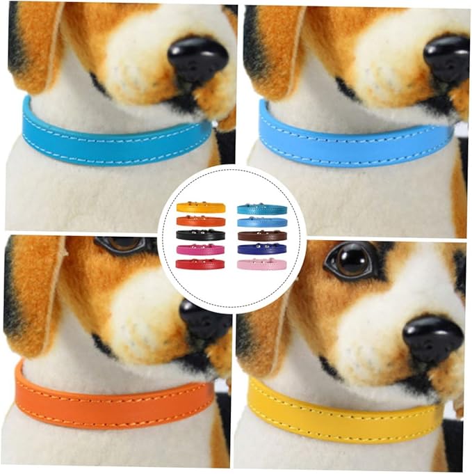 10pcs Pet Dog Collars Decorative Neckbands Random Colors Adjustable Basic Pet Supplies for Small to Medium Dogs