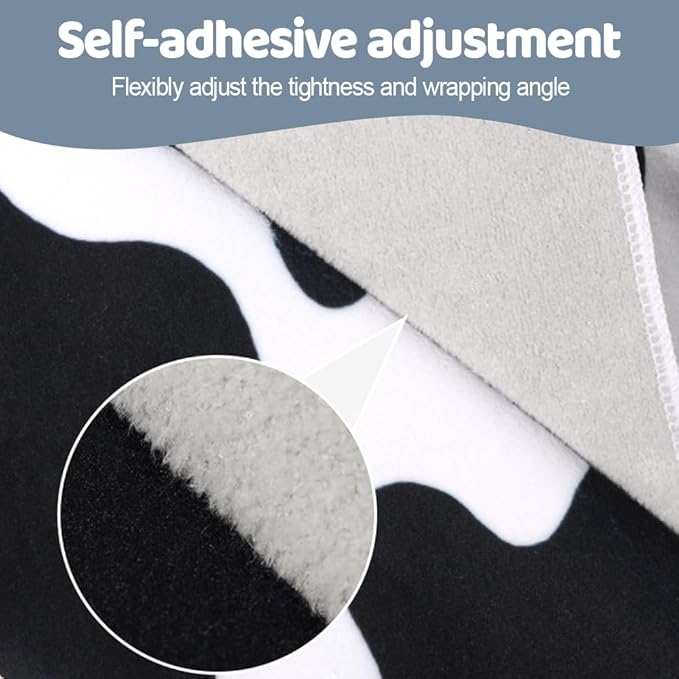 MiOYOOW Cat Grooming Wrap, Self-Adhesive Anti-Scratch Cat Holder with Hook-and-Loop Fastener, Adjustable Foldable Calming Wrap for Nail Trimming, Bathing