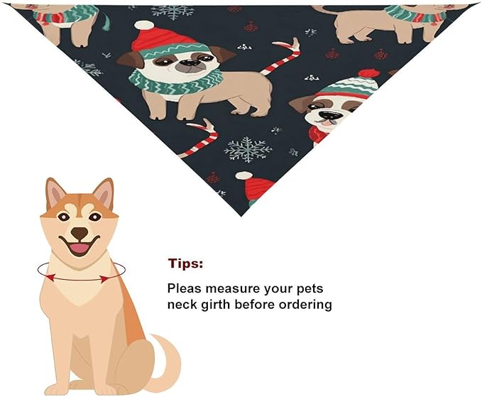 Dog Bandana Spring Pet Scarf Adjustable Triangle Merry Christmas Dog Printing Dog Bib Washable Polyester Puppy Bandana for Small Medium Large Dogs Cat Birthday Party Supplies