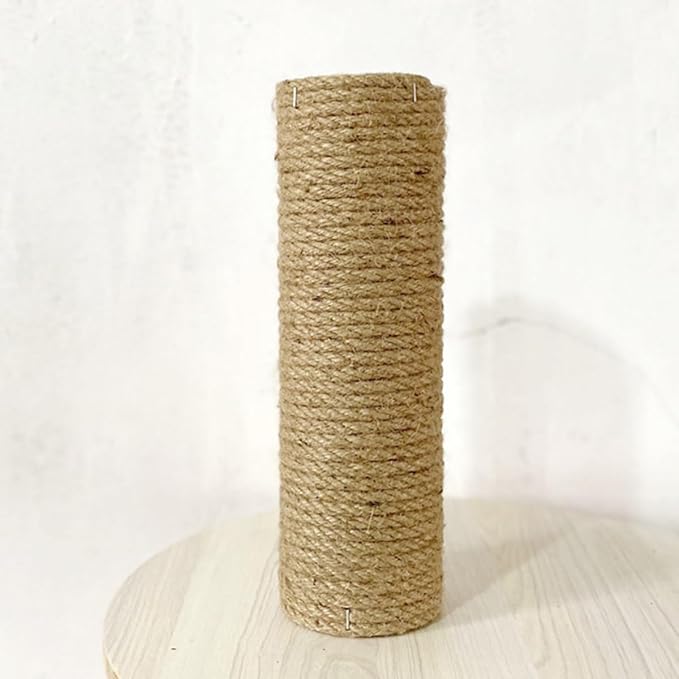 Veemoon Cat Scratching Post Replacement 7cm Diameter 35cm Solid Wood Rope Scratcher Pole Wear-Resistant Jute for Indoor Cats