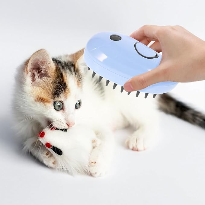 Milisten Self-cleaning Electric Cat Brush Multifunctional Steam Brush for Shedding Dematting Bathing Safe Materials Suitable for All Breeds Pets Efficient Massage Grooming Tool