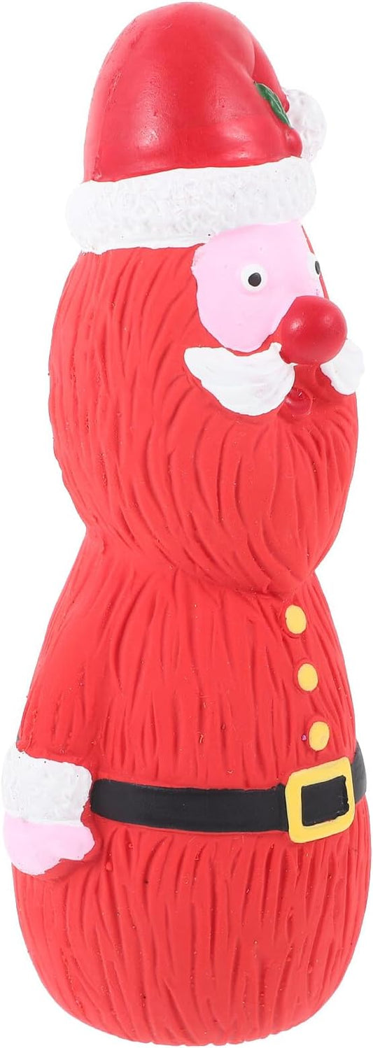 Uonlytech Christmas Latex Squeaky Dog Interactive Chewing Red Santa Snowman for Puppies and Dogs Holiday Play Pet Supplies