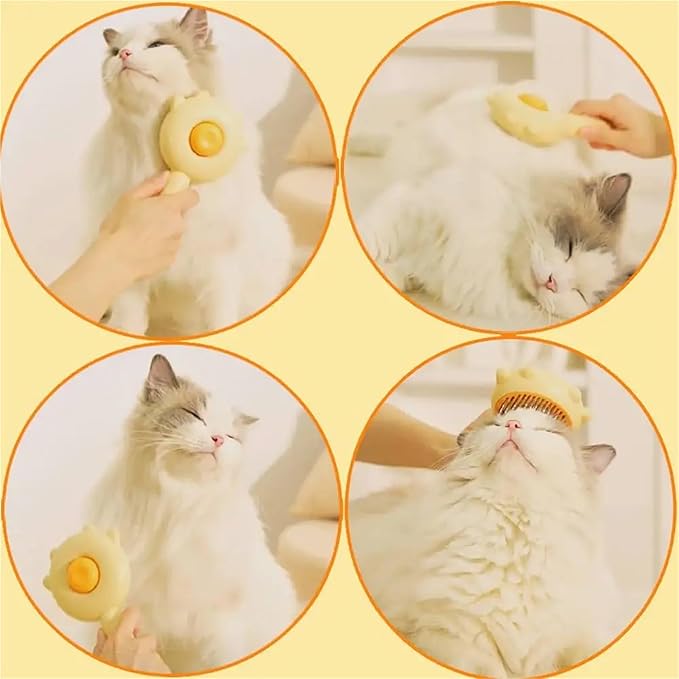 Pet Combs Cat Brush Pet Hair Removal Comb Grooming Brush for Cats Dogs Pets Massages Puppy Kitten Accessories(Yellow)