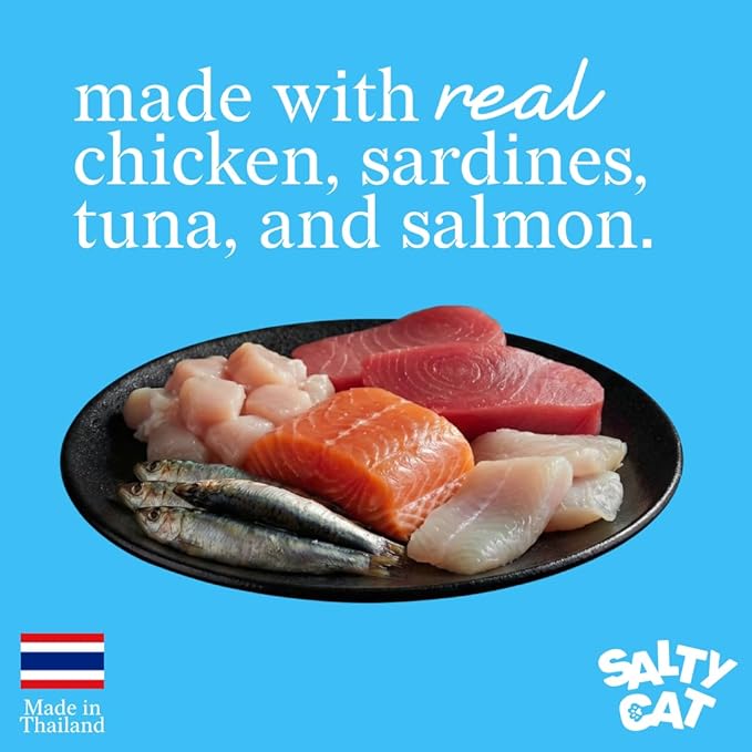Salty Cat Captain’s Catch Dinner Paté Variety Pack Cat Food for Cats, 12 Cans (3 oz Each)