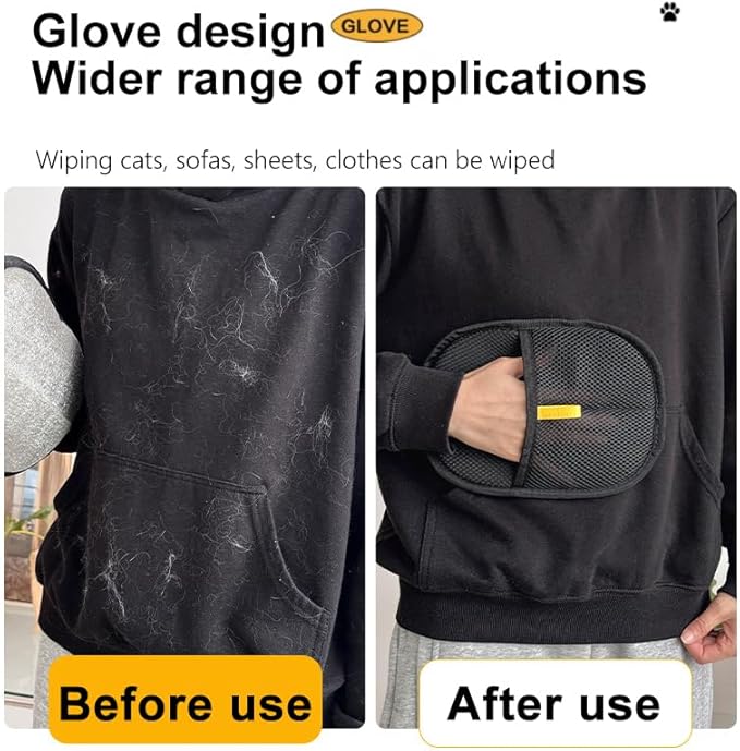 AllNOneStop Pet Hair Removal Glove for Cats &Dogs - Gentle Deshedding Grooming Mitt, Reusable Hair Remover for Furniture and Clothes
