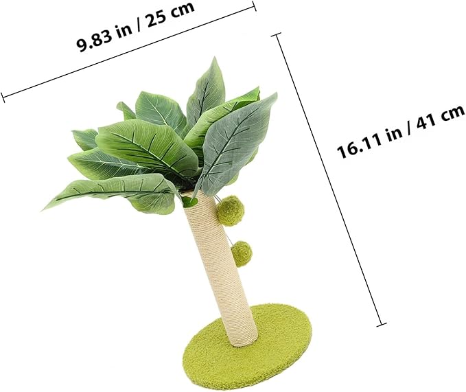 FRCOLOR Cat Scratching Post with Sisal Rope, Light Green Base Kitten Scratcher Tree, Wear-Resistant Indoor Cat Climbing for Household Pets