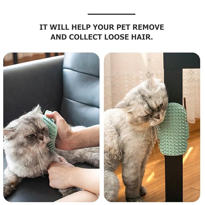 UPKOCH Cat Corner Massaging Comb Rubber Cat Grooming Tool for Self-massage Hair Removal Wall-mounted Portable