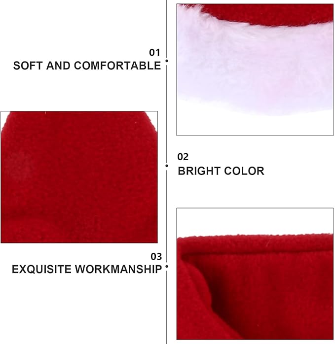 SHOWERORO Christmas Pet Costume Set Dog and Cat Scarf and Hat Accessories L Size Holiday Party Supplies