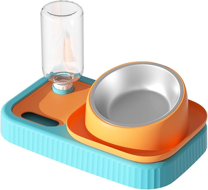 3 in 1 Dog Cat Bowls, Easy to Clean Slow Feeder Bowls, Stainless Steel Food Bowl, Portable Water Dispenser, Multifunctional Pet Feeding Supplies for Indoor Daily Use