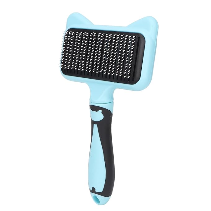 Cat Brush for Shedding, Cat Brushes for Indoor Cats, Cat Brush for Long or Short Haired Cats, Cat Grooming Brush Cat Comb for Pet Massage Removes Loose Hair and (Blue)