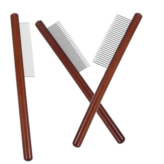 POPETPOP 3pcs Pet Comb Dog Cat Grooming Tool Dematting Knotting Flea Comb Long Handle