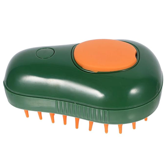 4-In-1 Avocado Shape Cat Steam Brush with Self-Cleaning Function Pet Bathing Tool for Cat Grooming and Hair Detangling Green Massage Comb