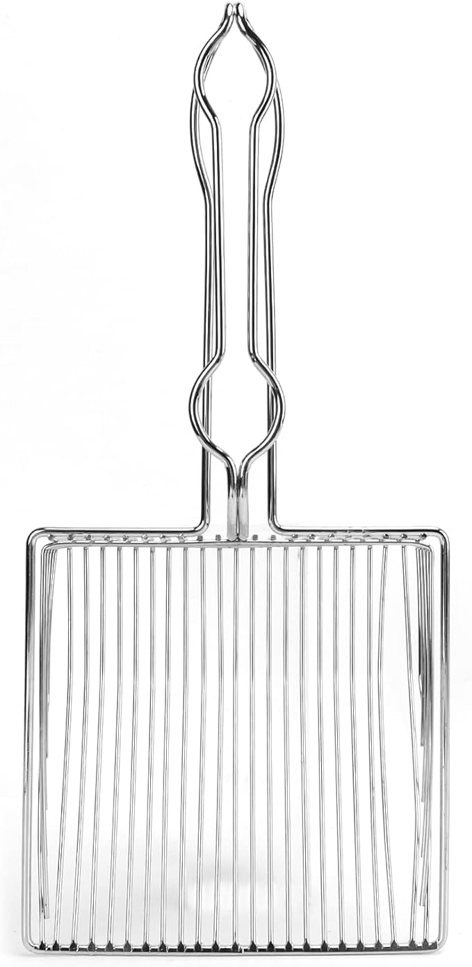 Tyenaza Pet Cat Litter Shovel, Cat Litter Scoop Stainless Steel Kitty Litter Metal Scooper for Small Pet Litter Boxes Cleaning