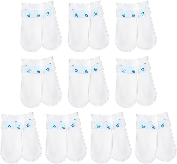 20 Pcs Dog Shoe for Walking, Disposable Pet Paw Covers, Waterproof Anti-Dirty M 6.5 x 3 in Non-Woven Fabric Boots for 15-30 lbs Dogs, Hygienic Pet Supplies