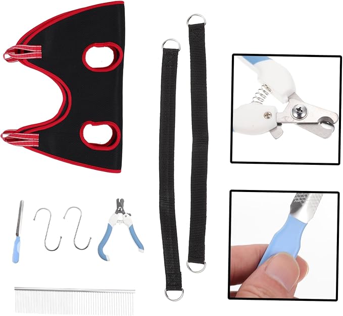 Kisangel Professional Cat Dog Grooming Hammock Nail Clippers Set Dog Grooming Bag for Medium and Small Pets