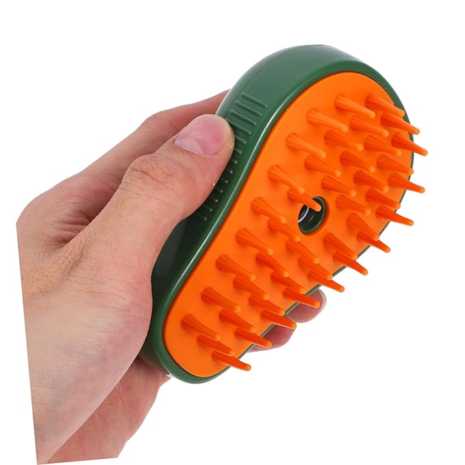 BESPORTBLE Electric Cat Steam Brush Self Cleaning Grooming Tool for Cats Pets Relaxing Massage Easy to Use for Bathing Grooming Avocado Spray Design