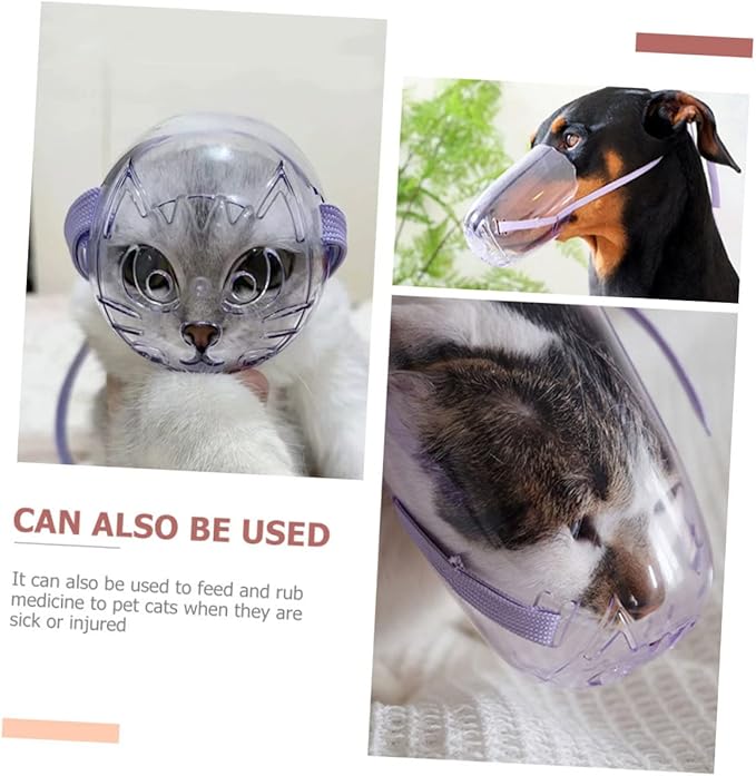 Breathable Cat Muzzle for Grooming Comfortable -bite Design Transparent Cat Supply for Easy Use for Bathing and Nail Clipping