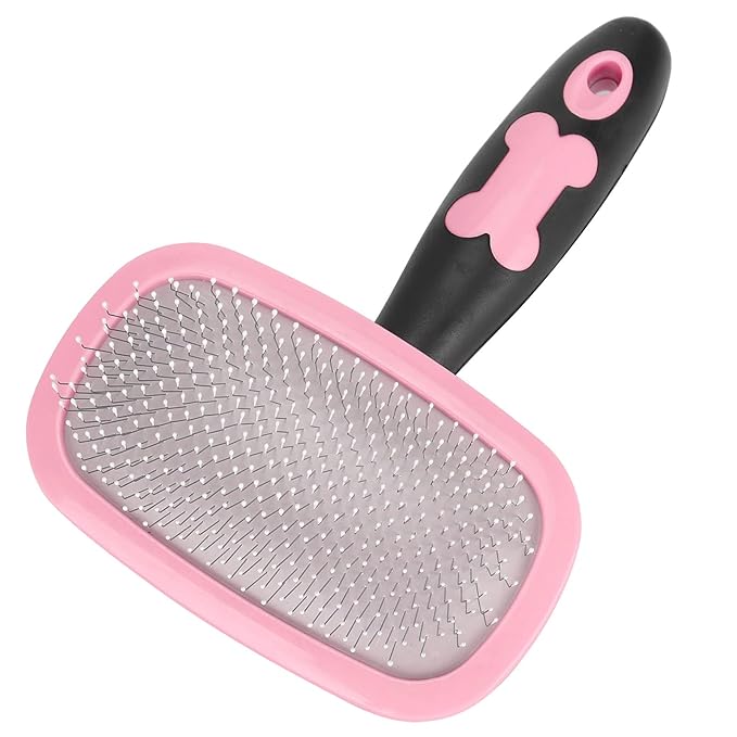 Pet Hair Comb, Cat Dog Removal Tool Brush Massage Comb, The Slicker Brush Easily Grooming Undercoat Without Scratching Skin, Ideal for Long and Short Hair, Boosts Shine and (With a)