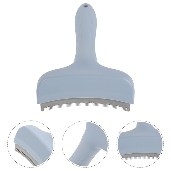 POPETPOP Pet Hair Removal Tool Dog Grooming Comb Large Blue Deshedding Brush for Shedding and Detangling Cats and Dogs Undercoat Grooming Supplies