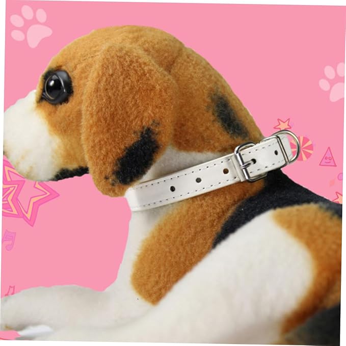 Garneck 10pcs Pu Dog Collars Decorative Pet Neck Chains with Adjustable Length 1.0 * 30cm for Puppy Identification and Festive Pet Supplies Random Color