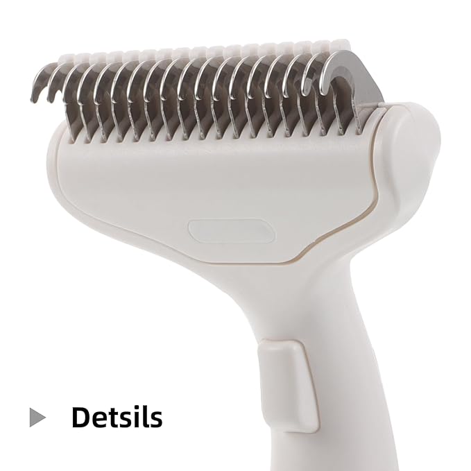 Pet Hair Brush: Stainless Steel Dematting Comb Hair Removal Brush Cat Grooming Tool with Release Button Pet Grooming Supplies