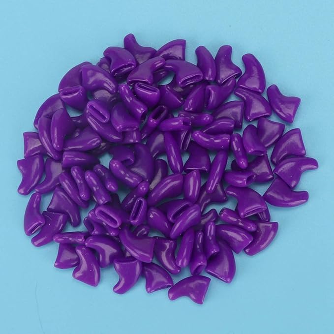Zerodis Cat Claw Grooming Set, Soft PVC Cat Nail Cover, Claw Caps for Kittens and Cats, Prevent Scratches on Furniture with 100Pcs Available in Green and Purple (M)
