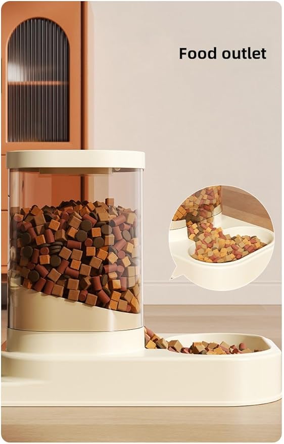 Automatic Cat Food Feeder and Water Circulation Drinker 2-in-1 Set Large Capacity Drinker Suitable for Pet Dogs, Puppies, Kittens