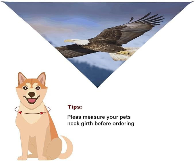 Dog Bandana Spring Pet Scarf Adjustable Triangle Bald Eagle Flying Printing Dog Bib Washable Polyester Puppy Bandana for Small Medium Large Dogs Cat Birthday Party Supplies