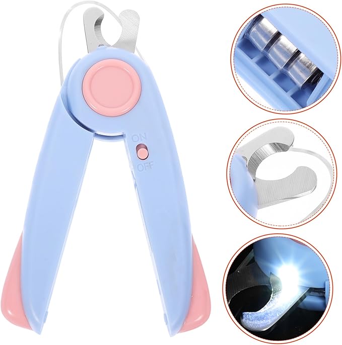 VANZACK Pet Nail Clippers with Led Light for Accurate Trimming Dog Cat Nail Care Tool for Grooming of Pets with Line Visibility