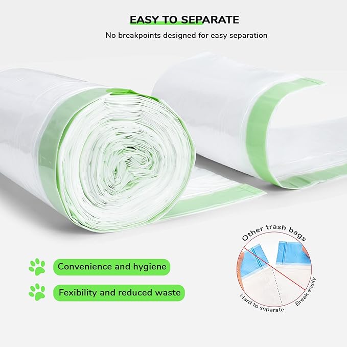 120 Count 15 Liters Cat Litter Bags and 65 Count Drawstring Cat Litter Bags for Most Auto Self-Cleaning Litter Box, Extra Thick Pet Litter Drawer Liners Replacement