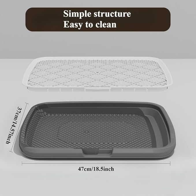 Splashproof Mesh Dog Toilet Training Pad Holder - Easy to Clean Indoor Potty Tray for Puppies Dogs & Cats(Yellow)