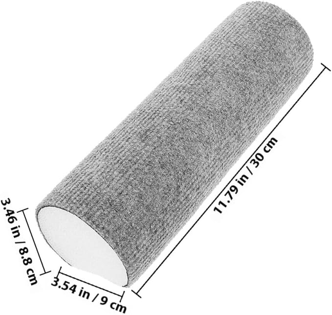 Beaupretty Reusable Cat Scratching Post Adhesive Base, Wear-Resistant Indoor Kitten Scratcher, 9x30cm Light Gray DIY Self-Adhesive Cat Climbing Tube for Home Use