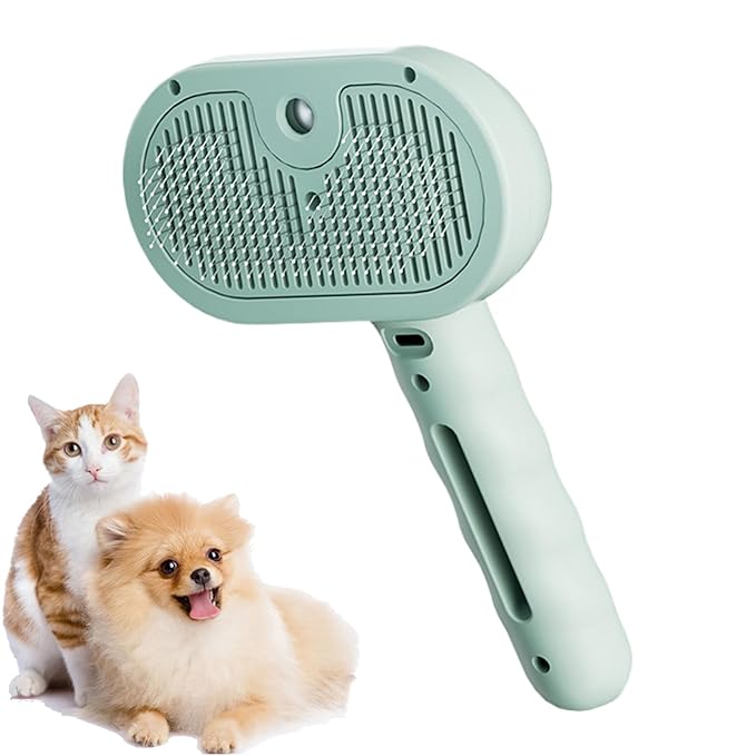 Cat Defur Comb, USB Rechargeable Pet Steaming Brush, 35ml Water Tank Spray Grooming Tool, Indoor Cat Dog Hair Removal Massage Comb, Pet Depilatory Cleaning Supply, for Pets Care Use