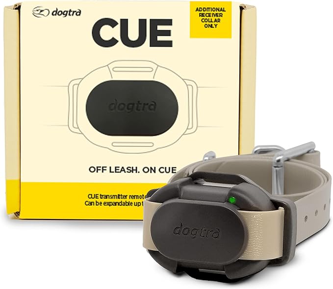 CUE Add On Black Ecollar with Safety Level Lock Boost Vibration Waterproof Rechargeable for Small Medium Large Dogs Dog Training Collar by Dogtra