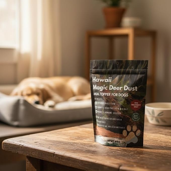 Hawaii Magic Deer Dust Dog Food Topper | Single-Ingredient Natural Protein Powder | Supports Digestion, Skin & Immune Health | No Additives or Preservatives | 4 oz