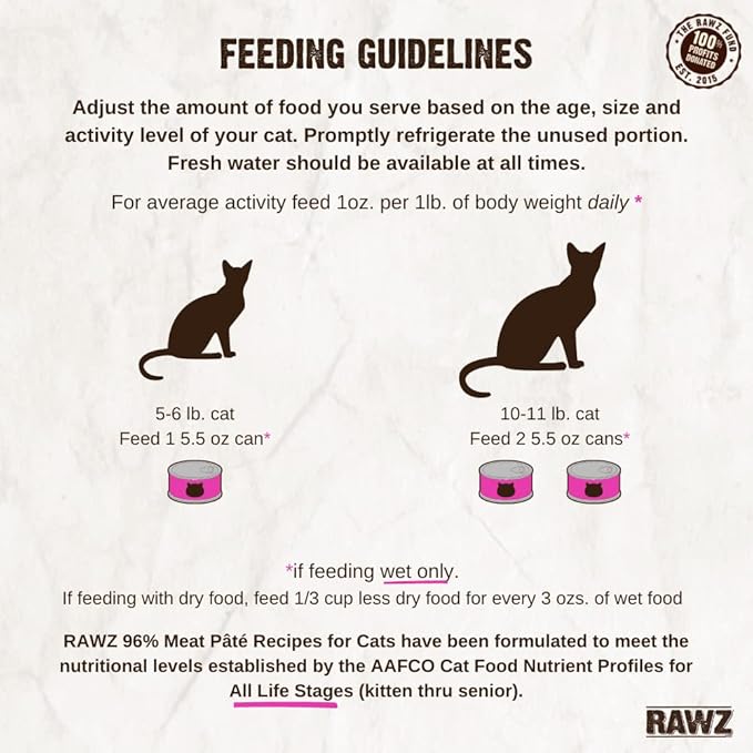 Rawz Natural Premium Pate Canned Cat Wet Food - Made with Real Meat Ingredients No BPA or Gums -3 oz Cans (Case Pack of 18) (Beef)