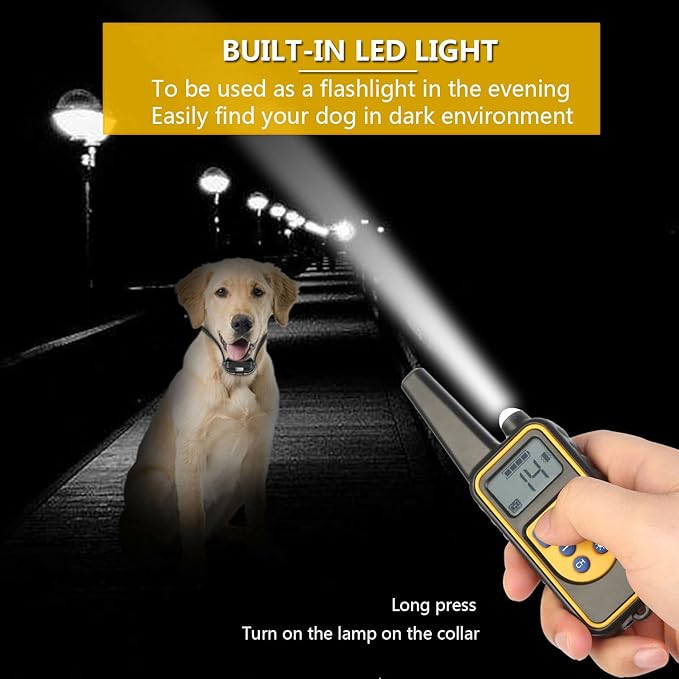 Electric Dog Training Collar with Remote 1640FT, E-Shock, Safe Training Modes, Rechargeable IP67 Waterproof Collars for 1 Dog (Green)