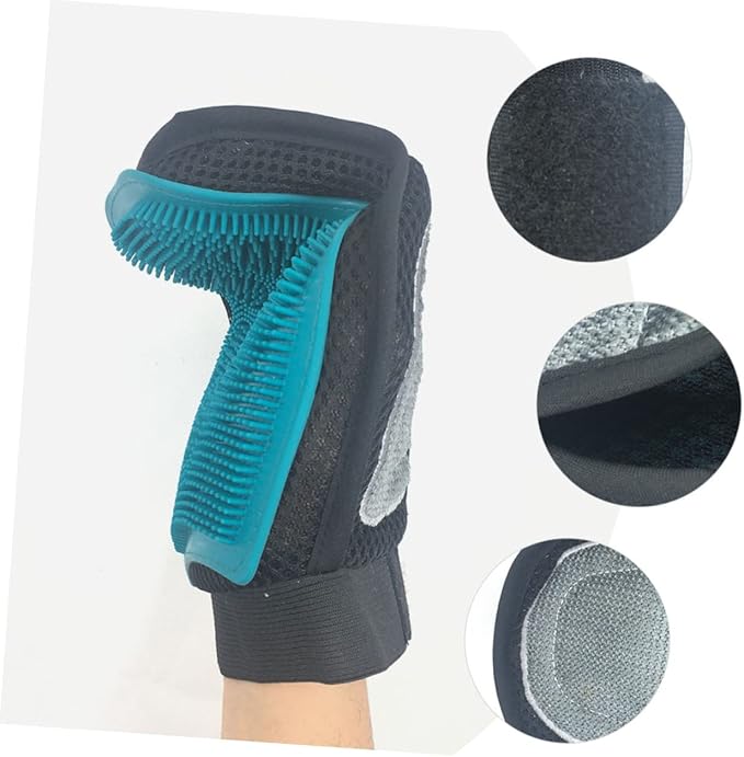 Mikikit Pet Grooming Glove Brush Double Sided Cat Massage Brush for Bathing Shedding Pet Hair Remover Tool for Dogs Cats Comfortable Easy to Use Grooming Supply