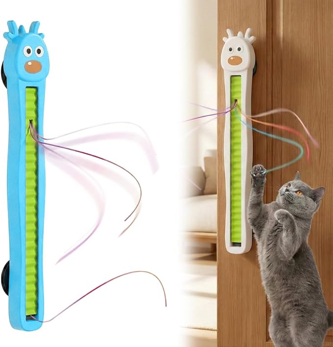 Auto Motion Flying Rope Cat Toy from Lazy to Crazy, 2026 New Electric Wall-Mounted Flying Rope Toy, Automatic Interactive Cats Toy for Indoor Cats, Bored Kittens and Adult Cats (Blue)