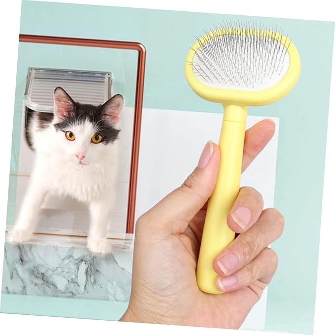 Toyvian Plastic Pet Hair Comb Handled Grooming Tool for Cats Dogs Ergonomic Grip for Easy Use for Hair Efficient for Shedding Grooming