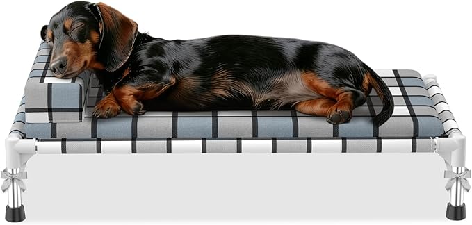 Elevated Raised Lifted Dog Bed Elevated Dogs Bed with Bolster & Cushion Mat Raised Pet Couch Bed with Pillow for Indoor Outdoor