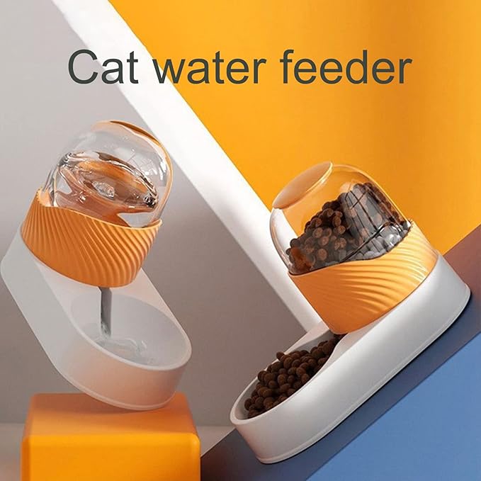 1 Set 2000ml Cat Food Feeder,Dry Wet Separation Large Capacity Durable Safe Anti Overturning,for Small or Medium Size Dogs Cats Pet Supplies Orange Sets