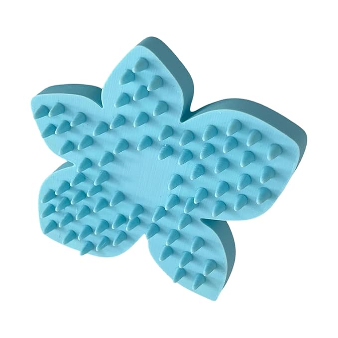 Petal Shape Dog Scrubber, 11.2cm, Soothing Comb, 3D Printed Bath Brush, Grooming, Massage, Skin Care, Pet Supplies, Waterproof, Cleansing