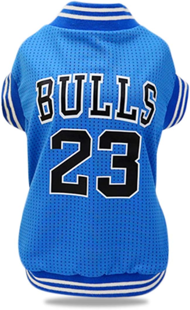 Dog Clothes Basketball Mesh Breathable T-Shirt,Pet Clothes Puppy Sportswear Spring/Summer Fashion Dog Shirt. (Blue, Medium)