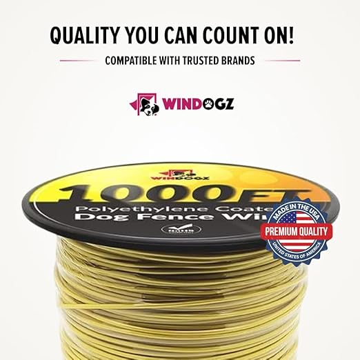 Dog Fence Wire for Electric Dog Fence System, 1000 ft, Covers 1 Acre Area, Easy to Install, Compatible with reputable Underground Fence Brands, Durable, 20 Gauge Wire .025 Polyethylene Coated