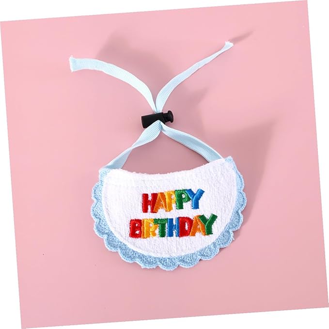 Beaupretty Dog Birthday Hat and Embroidered Bib Set with Blue Star Design, Decorative Party Pet Bandana and Cosplay Hat for Cats and Dogs, Adjustable Party Supplies for Pet Celebrations