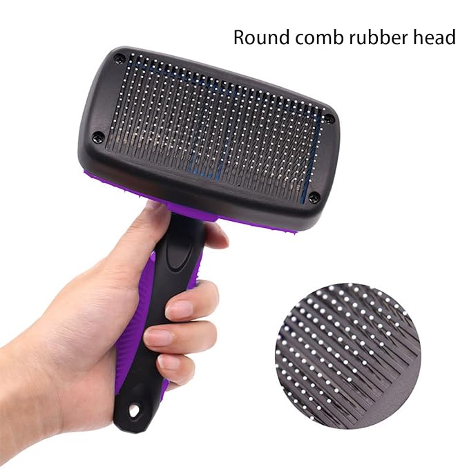 Self Cleaning Shedding Cat Brush - Skin Friendly Hair Removal And Grooming Tool Suitable For Cats And Dogs, Pet Hair Removal Tool Suitable For Shedding & Haired Pets(Purple,Large)