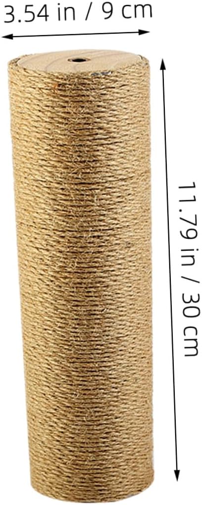 UPKOCH Cat Scratching Post Jute Rope Scratch Pole 9cm X 30cm Solid Wood Sturdy Cat Claw Scratcher Indoor Floor Accessory