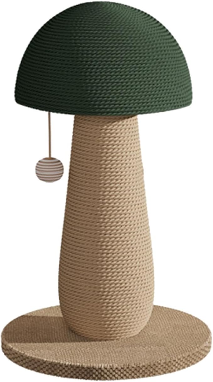ing Posts, Cat Climbing Pole with Interactive Ball Toy, Grind Claw Cat Supplies Toy Cat Toy Sisal Rope Scratch Post, Mushroom, Green